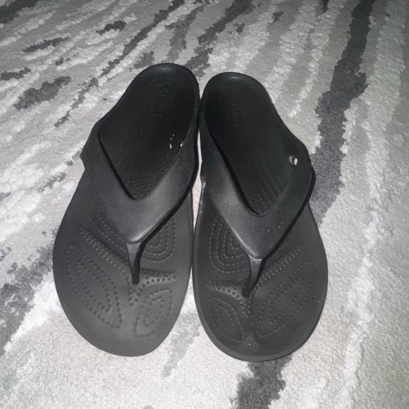 Crocs Iconic Comfort Kadee II Black Flip Flop Sandals Womens Size 11 - Picture 12 of 15